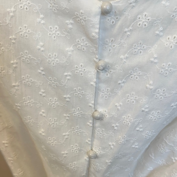 Nasty Gal White Eyelet Textured Button-Up Romper - Picture 6 of 6